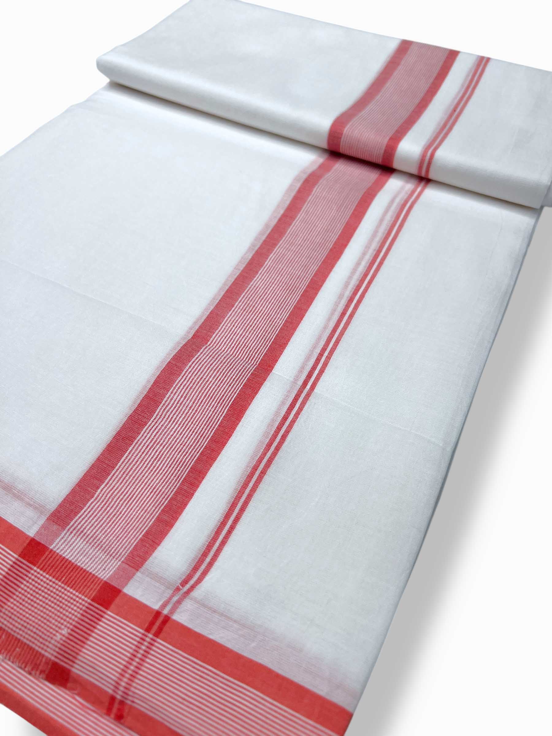 Pure White Cotton Men's Double Dhoti