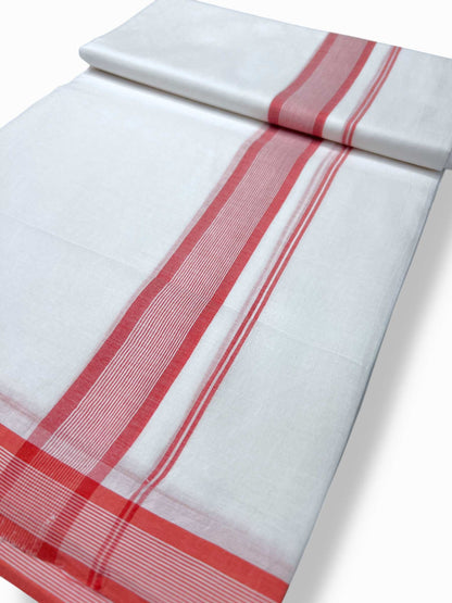 Pure White Cotton Men's Double Dhoti
