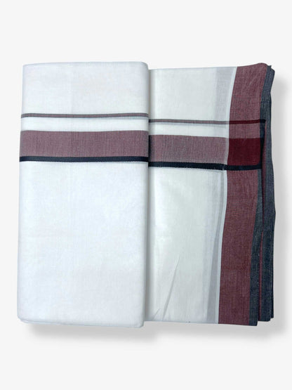 Pure White Cotton Men's Double Dhoti