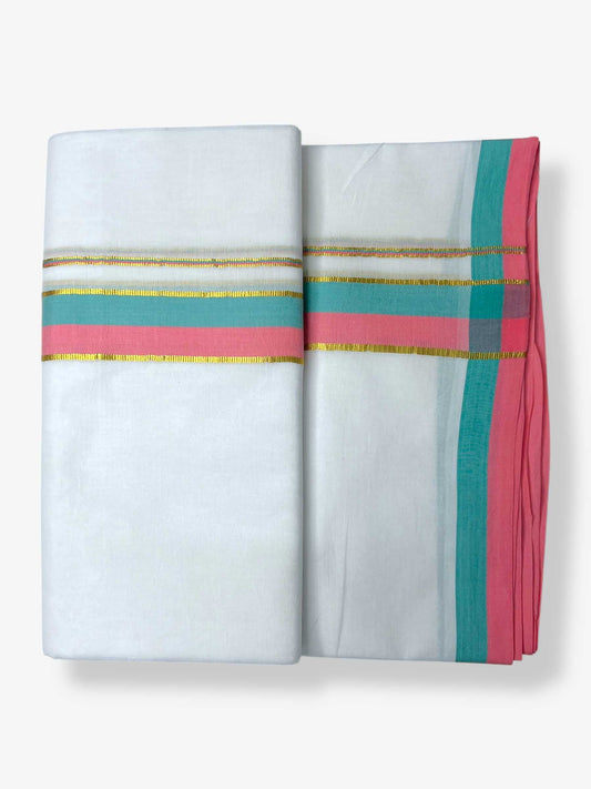 Pure White Cotton Men's Double Dhoti
