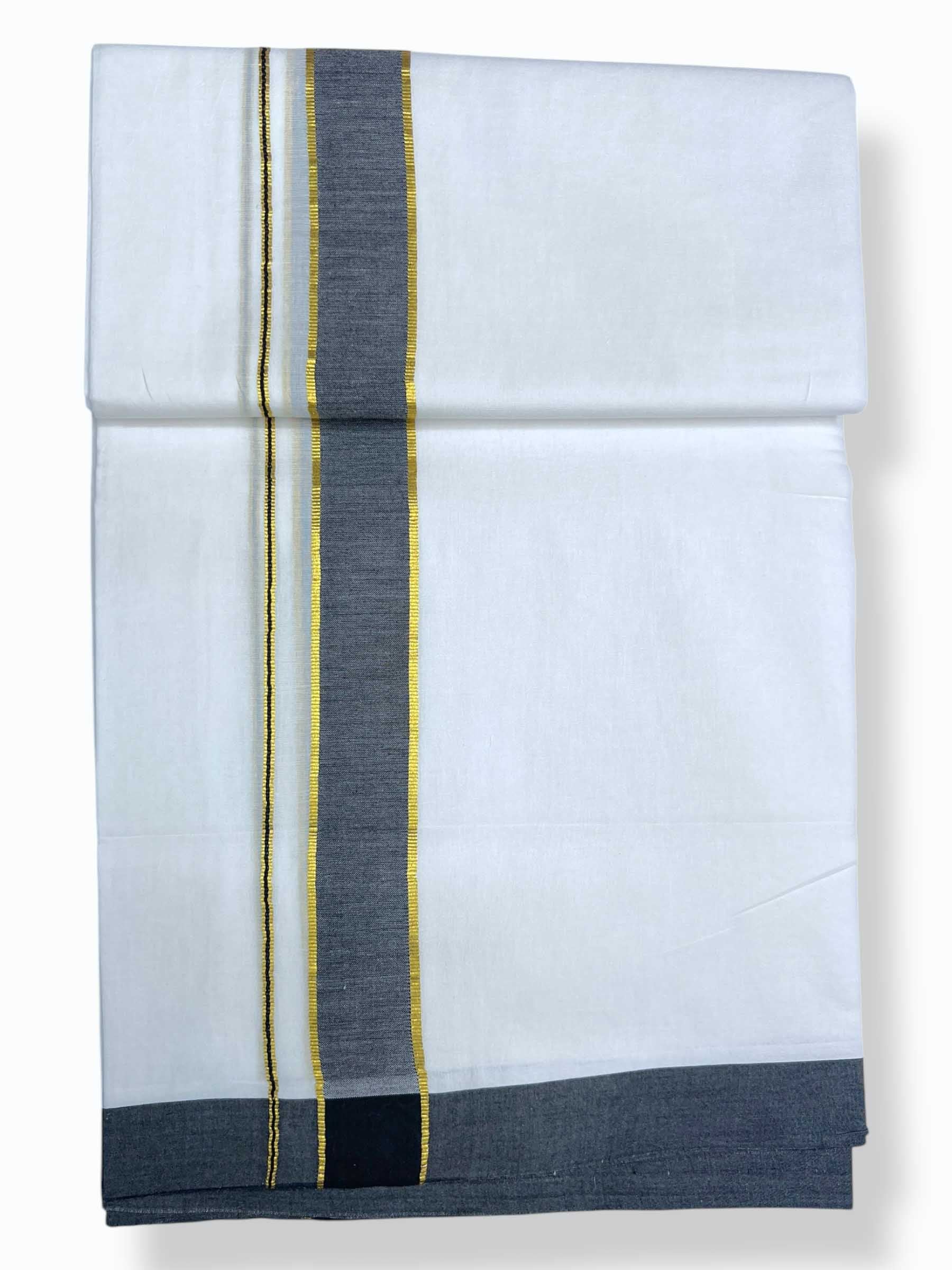 Pure White Cotton Men's Double Dhoti