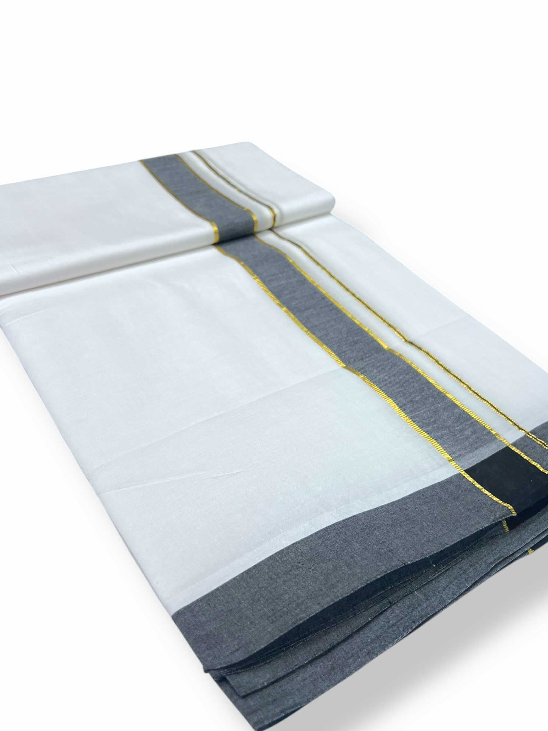 Pure White Cotton Men's Double Dhoti