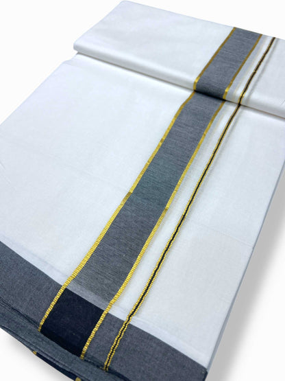 Pure White Cotton Men's Double Dhoti