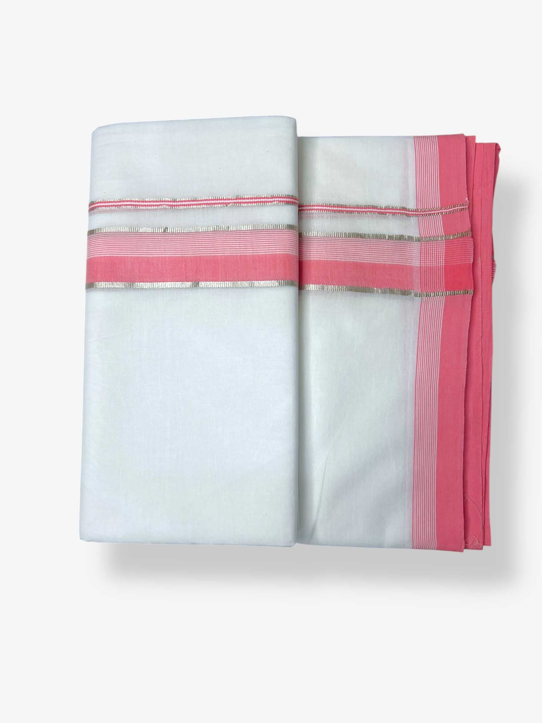 Pure White Cotton Men's Double Dhoti