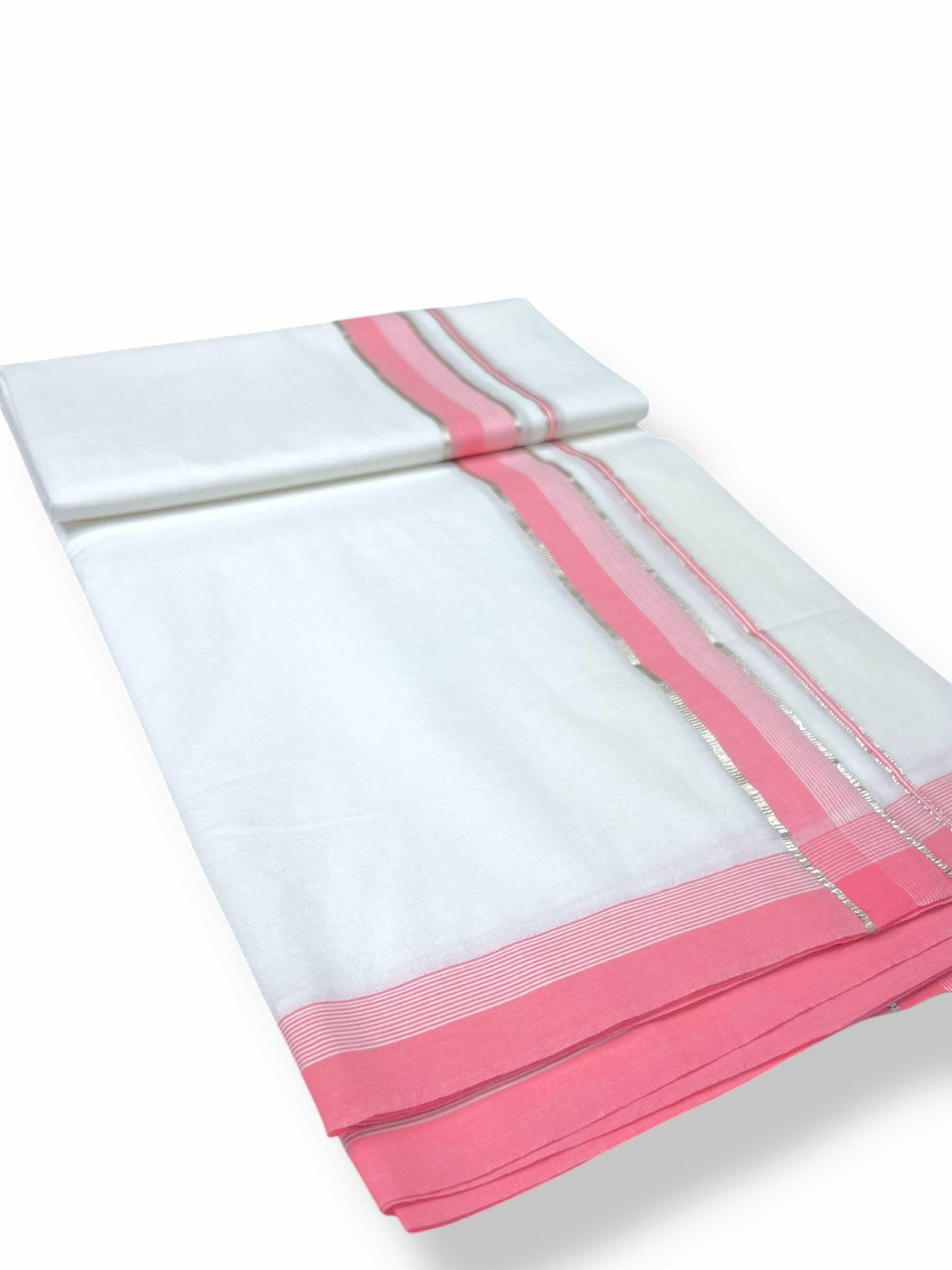 Pure White Cotton Men's Double Dhoti
