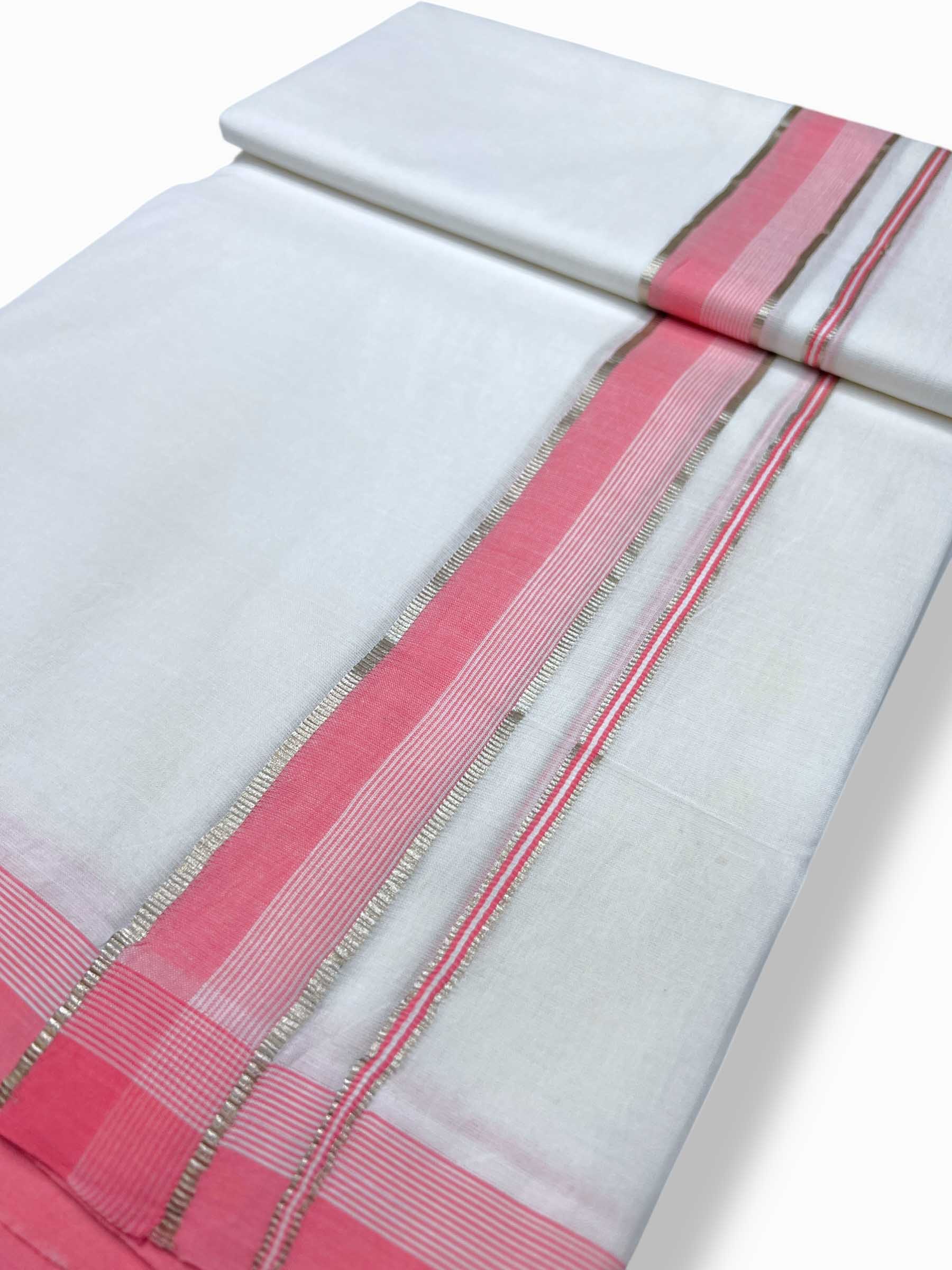 Pure White Cotton Men's Double Dhoti