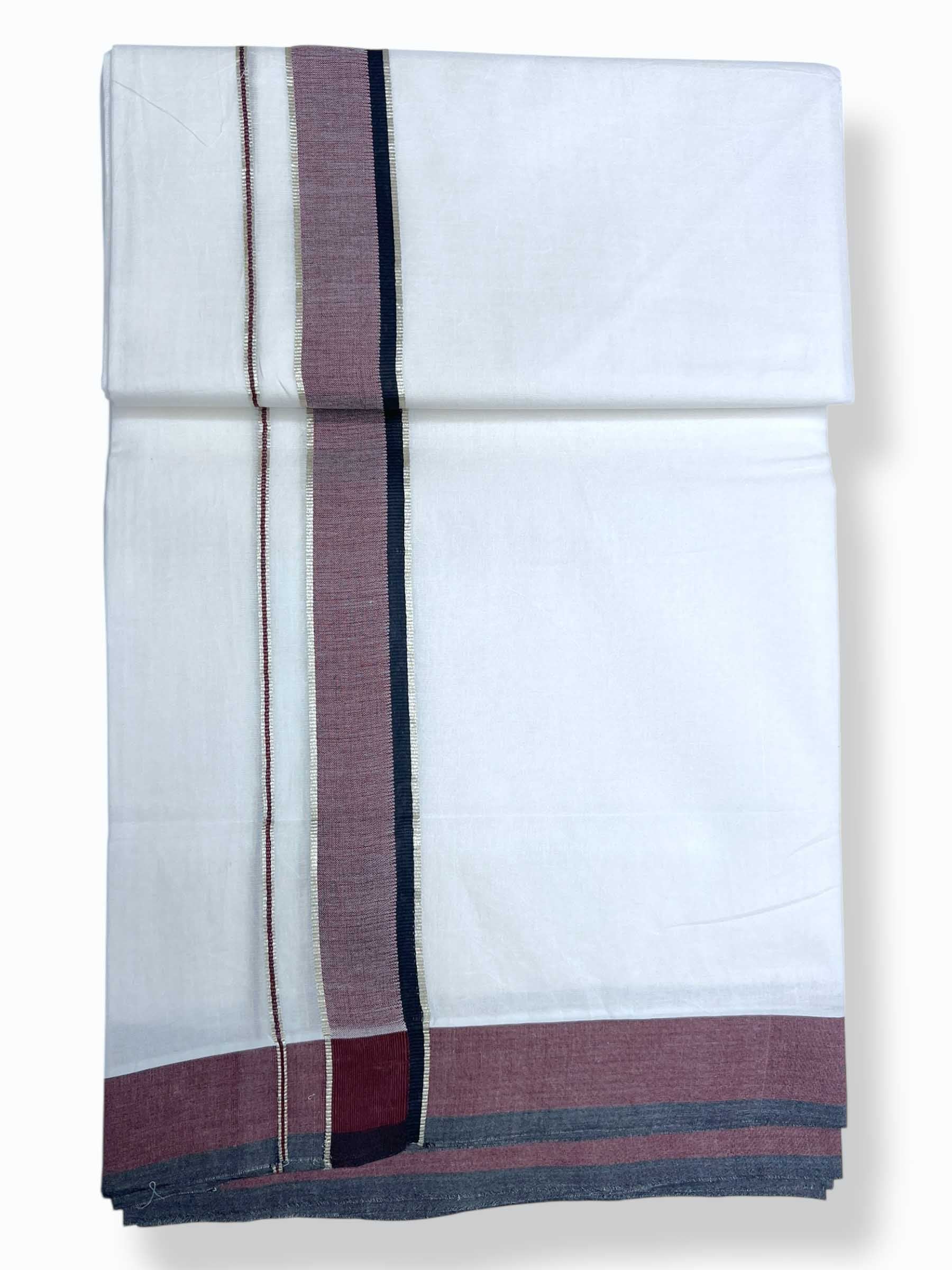Pure White Cotton Men's Double Dhoti