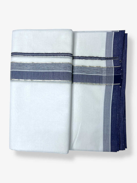 Pure White Cotton Men's Double Dhoti