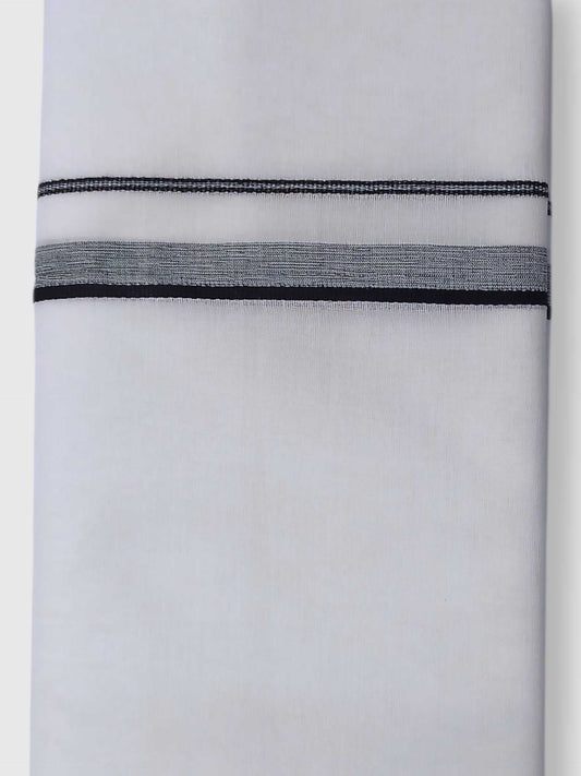 Pure White Cotton Men's Double Dhoti