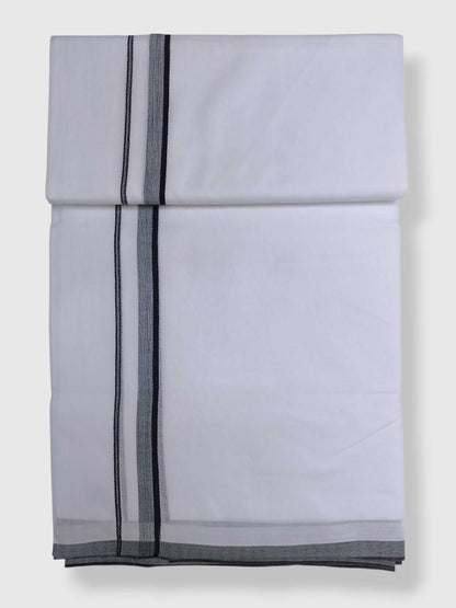 Pure White Cotton Men's Double Dhoti