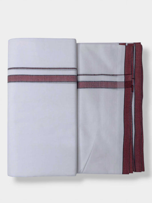 Pure White Cotton Men's Double Dhoti