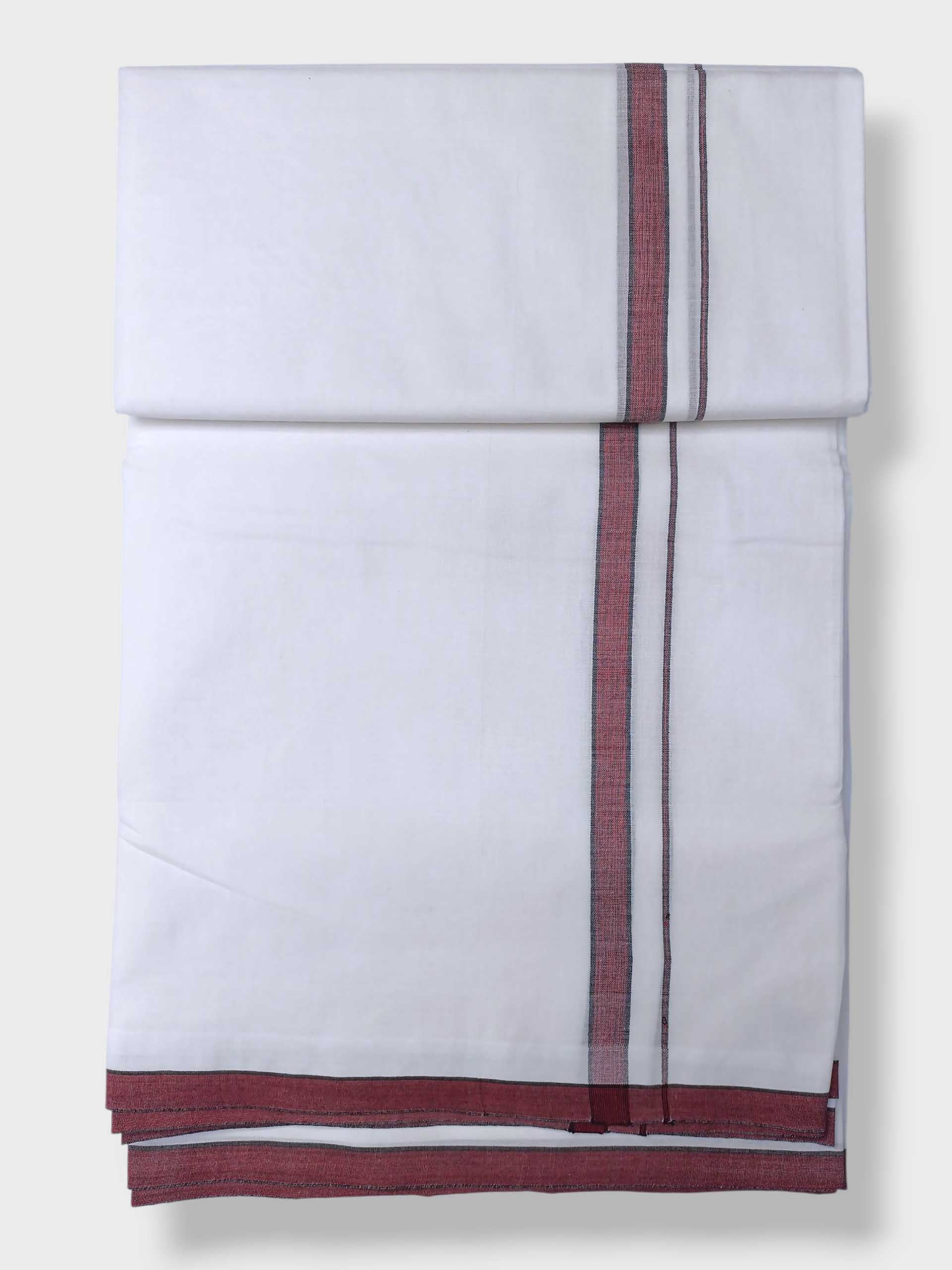 Pure White Cotton Men's Double Dhoti