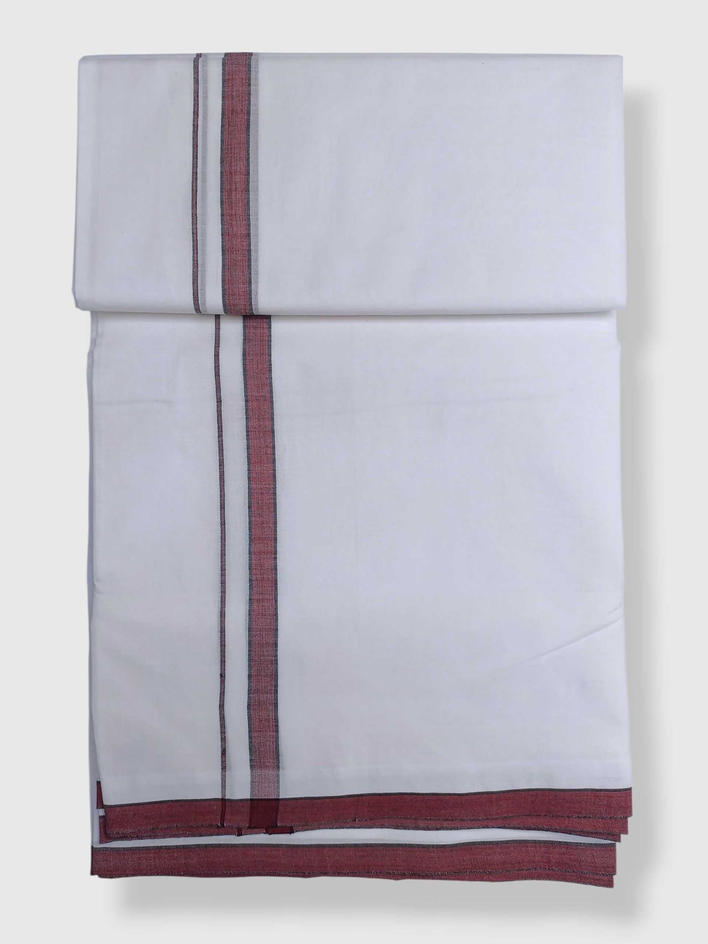 Pure White Cotton Men's Double Dhoti