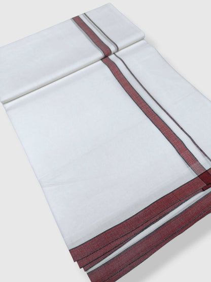 Pure White Cotton Men's Double Dhoti