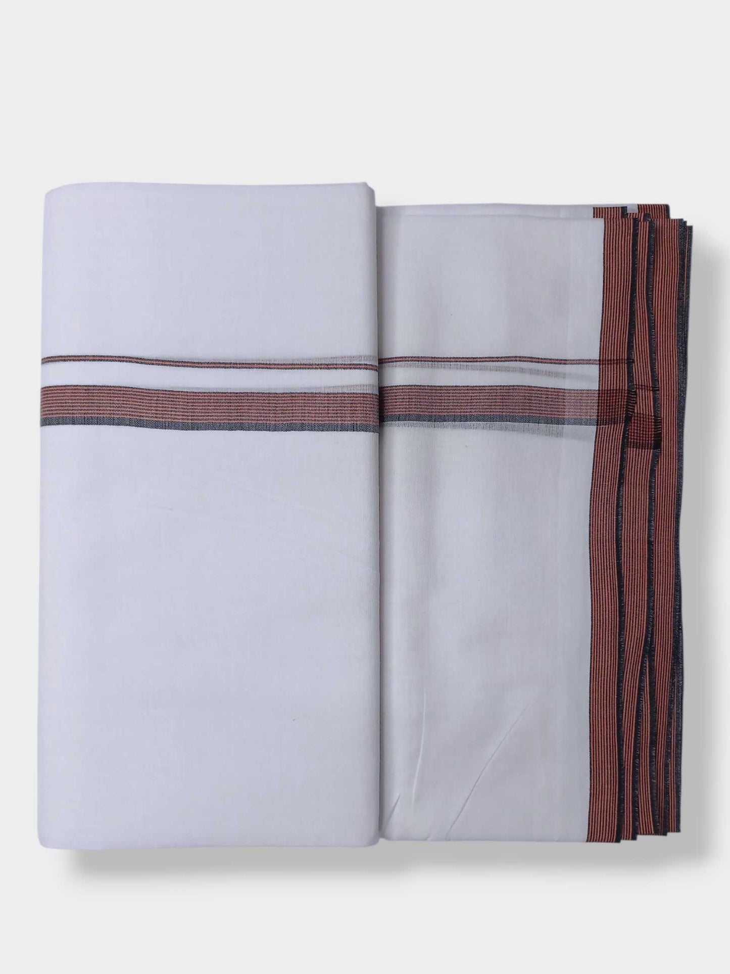 Pure White Cotton Men's Double Dhoti