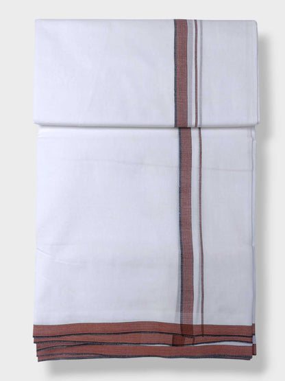 Pure White Cotton Men's Double Dhoti