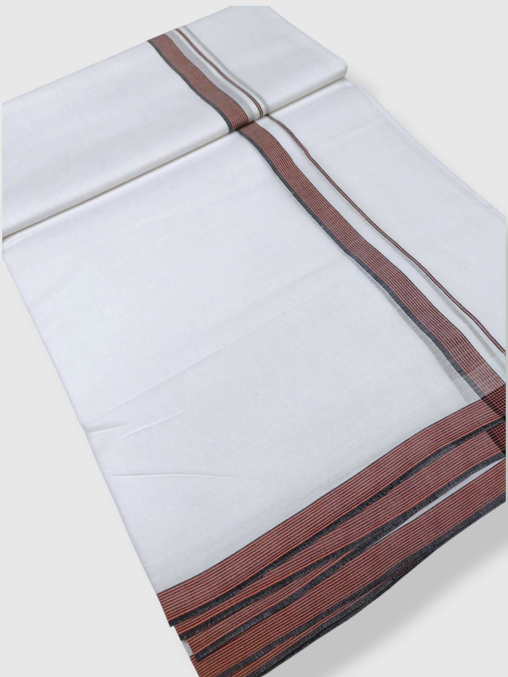 Pure White Cotton Men's Double Dhoti