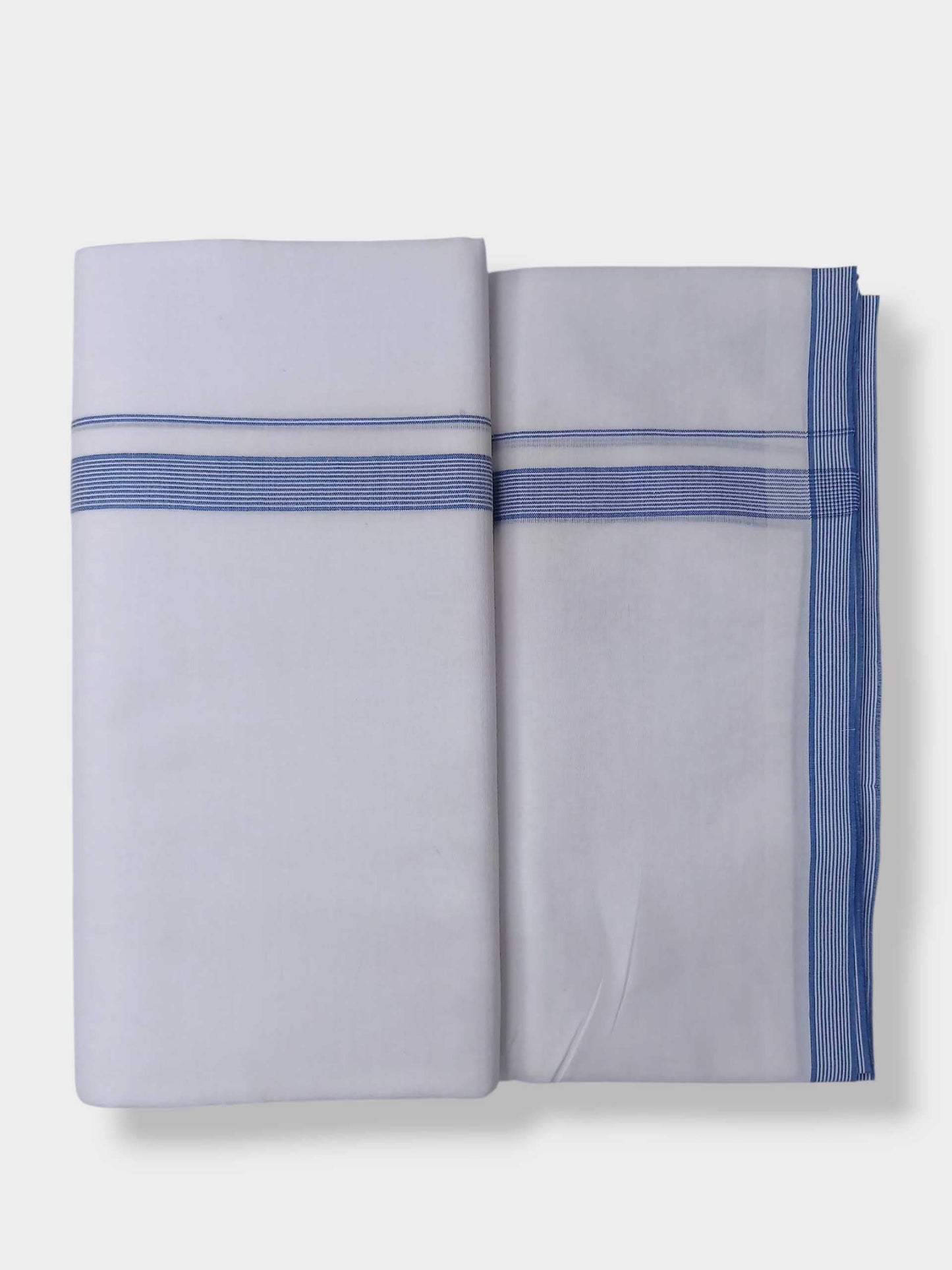 Pure White Cotton Men's Double Dhoti