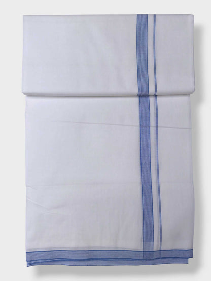 Pure White Cotton Men's Double Dhoti