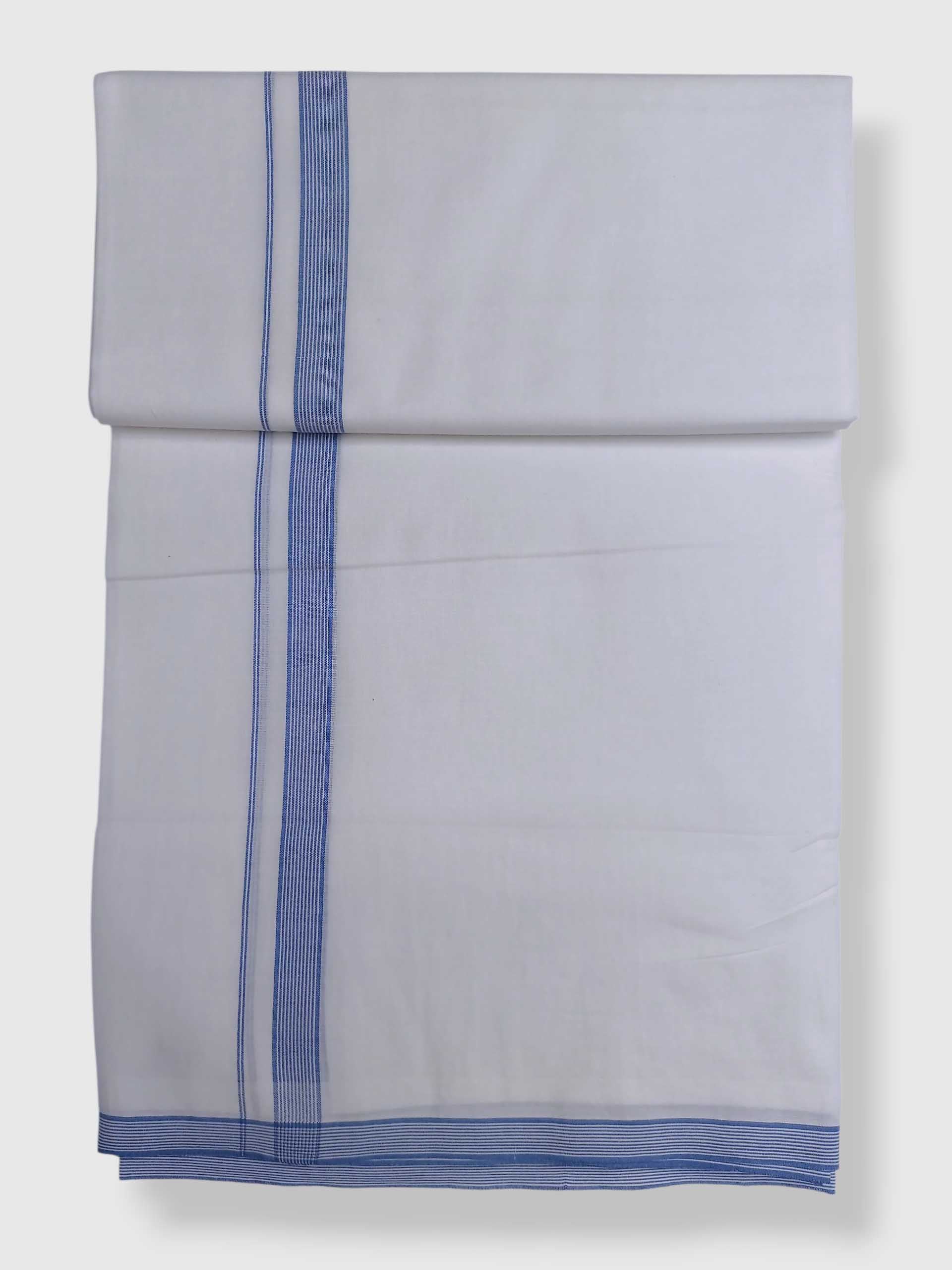 Pure White Cotton Men's Double Dhoti