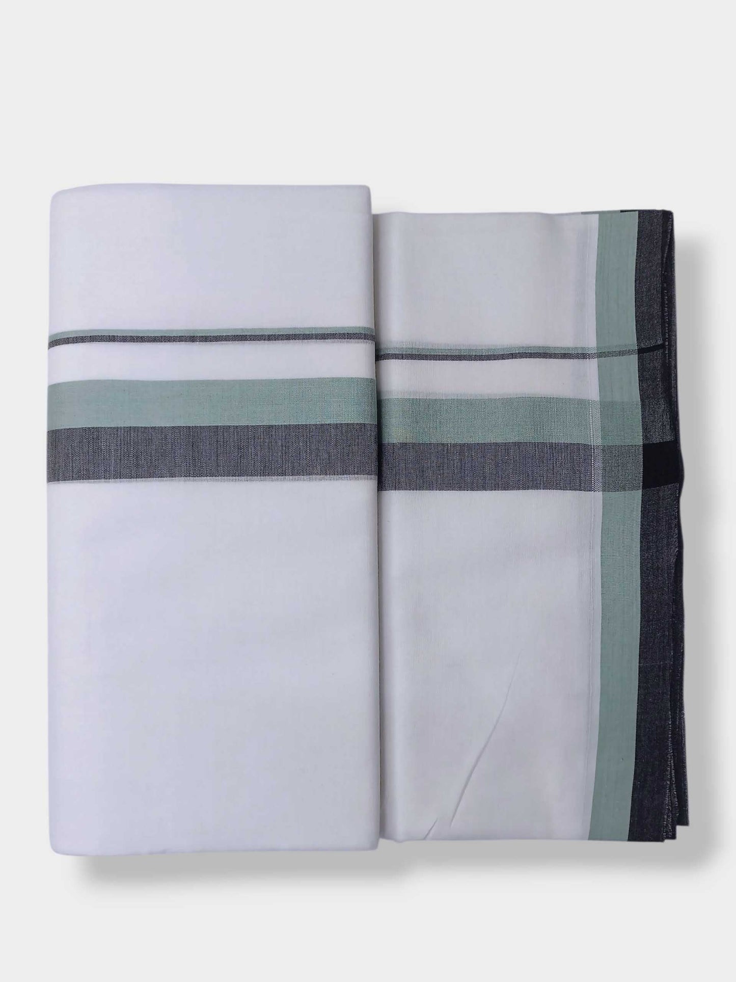 Pure White Cotton Men's Double Dhoti