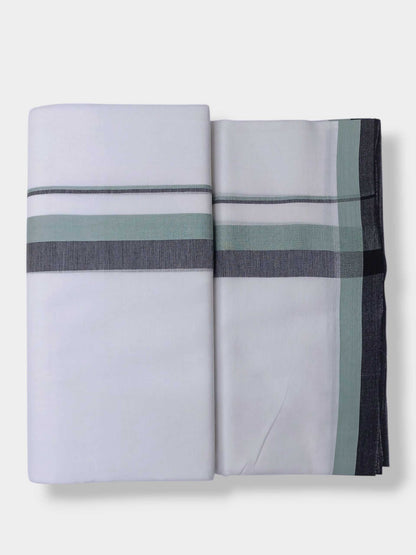 Pure White Cotton Men's Double Dhoti