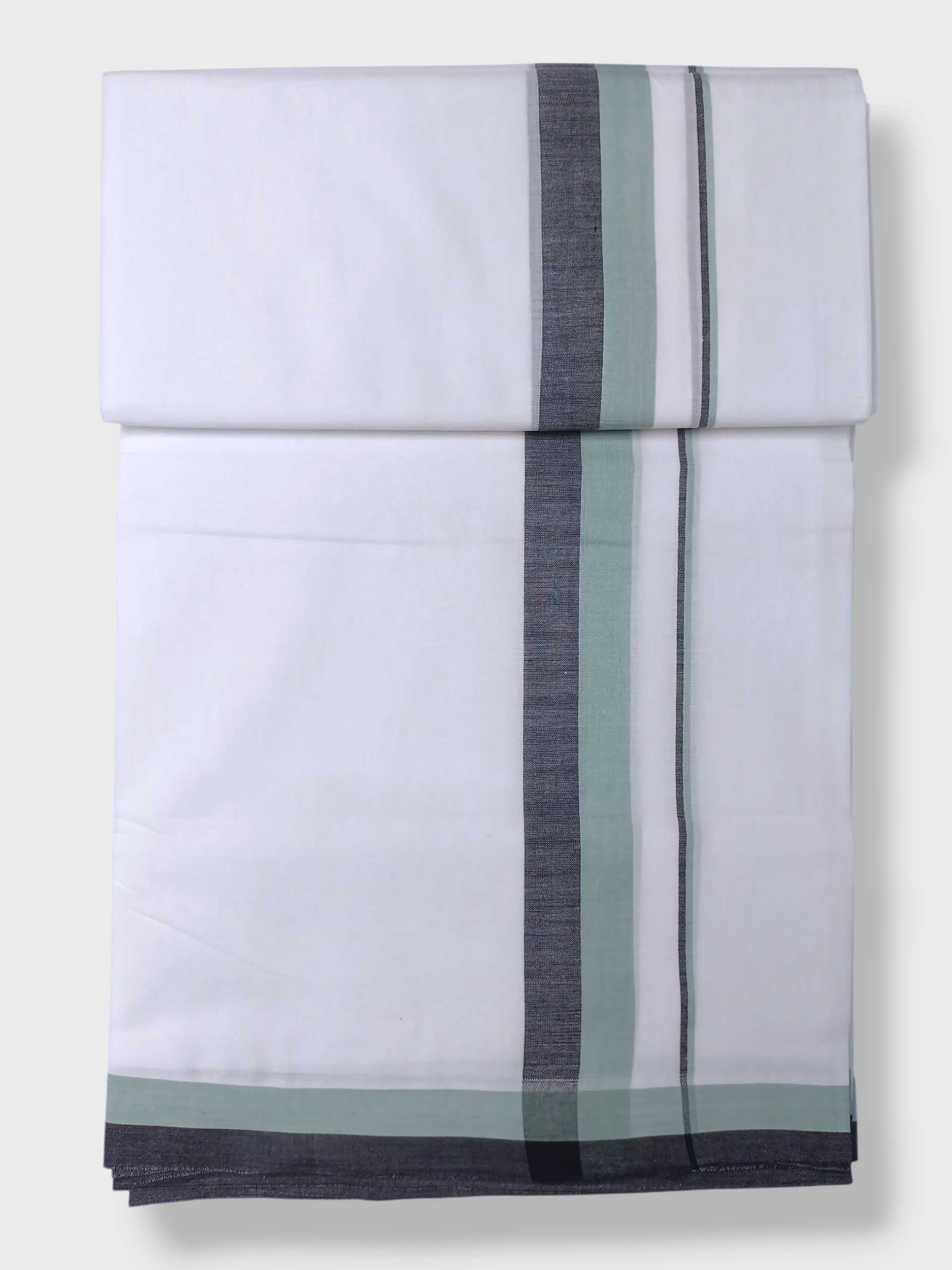 Pure White Cotton Men's Double Dhoti