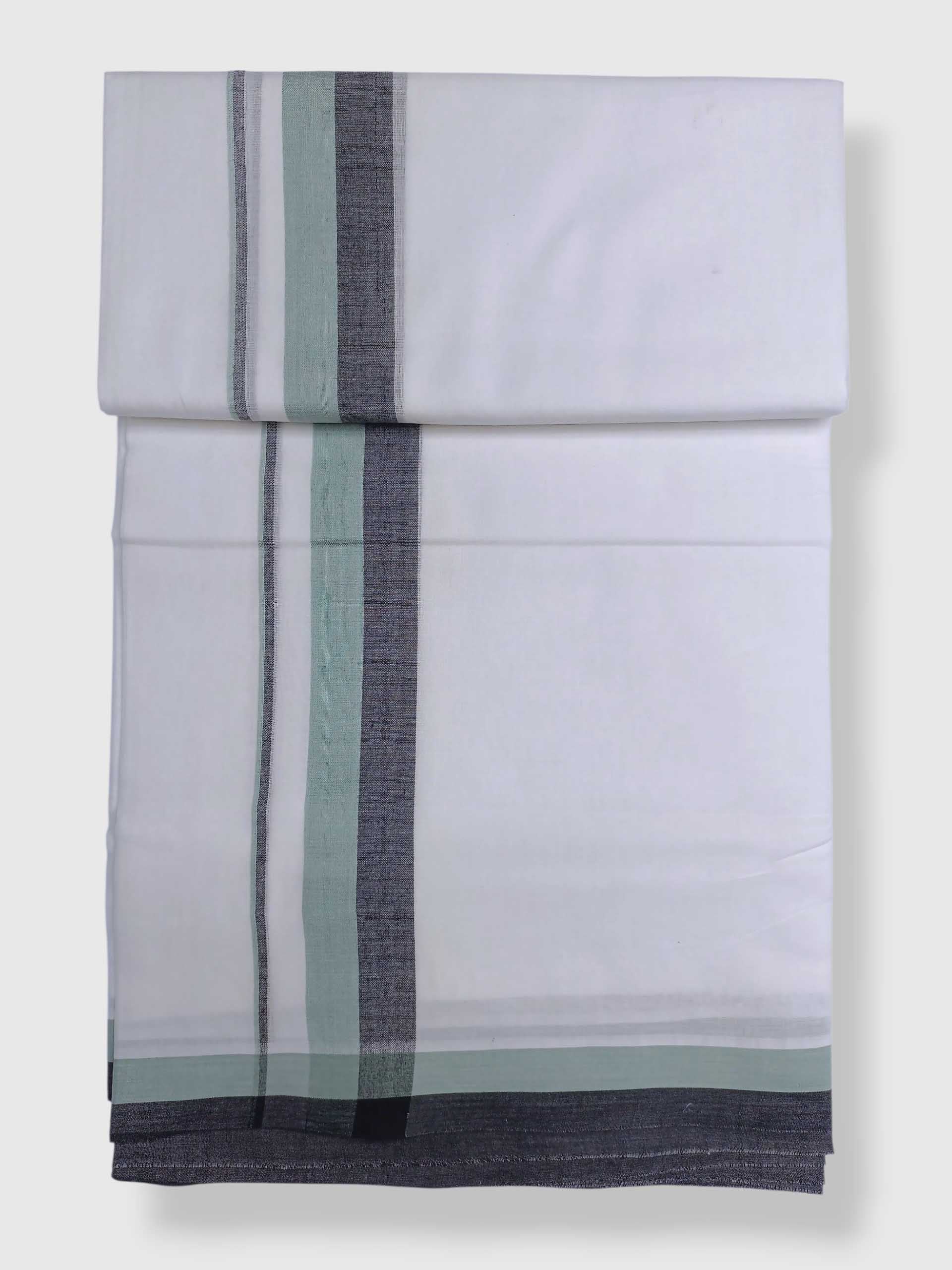 Pure White Cotton Men's Double Dhoti