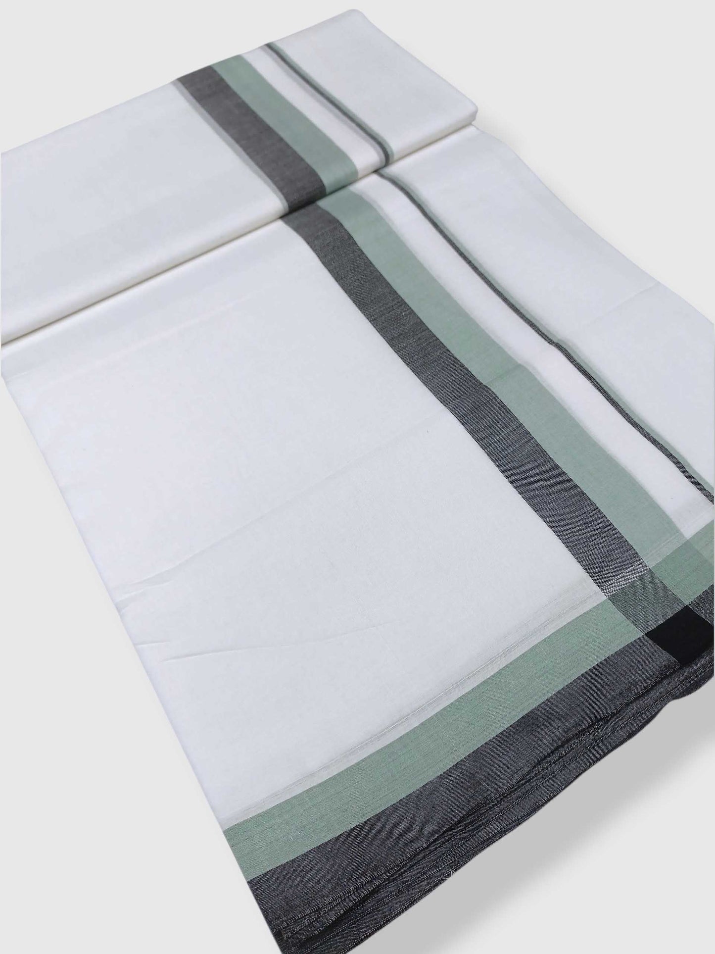 Pure White Cotton Men's Double Dhoti