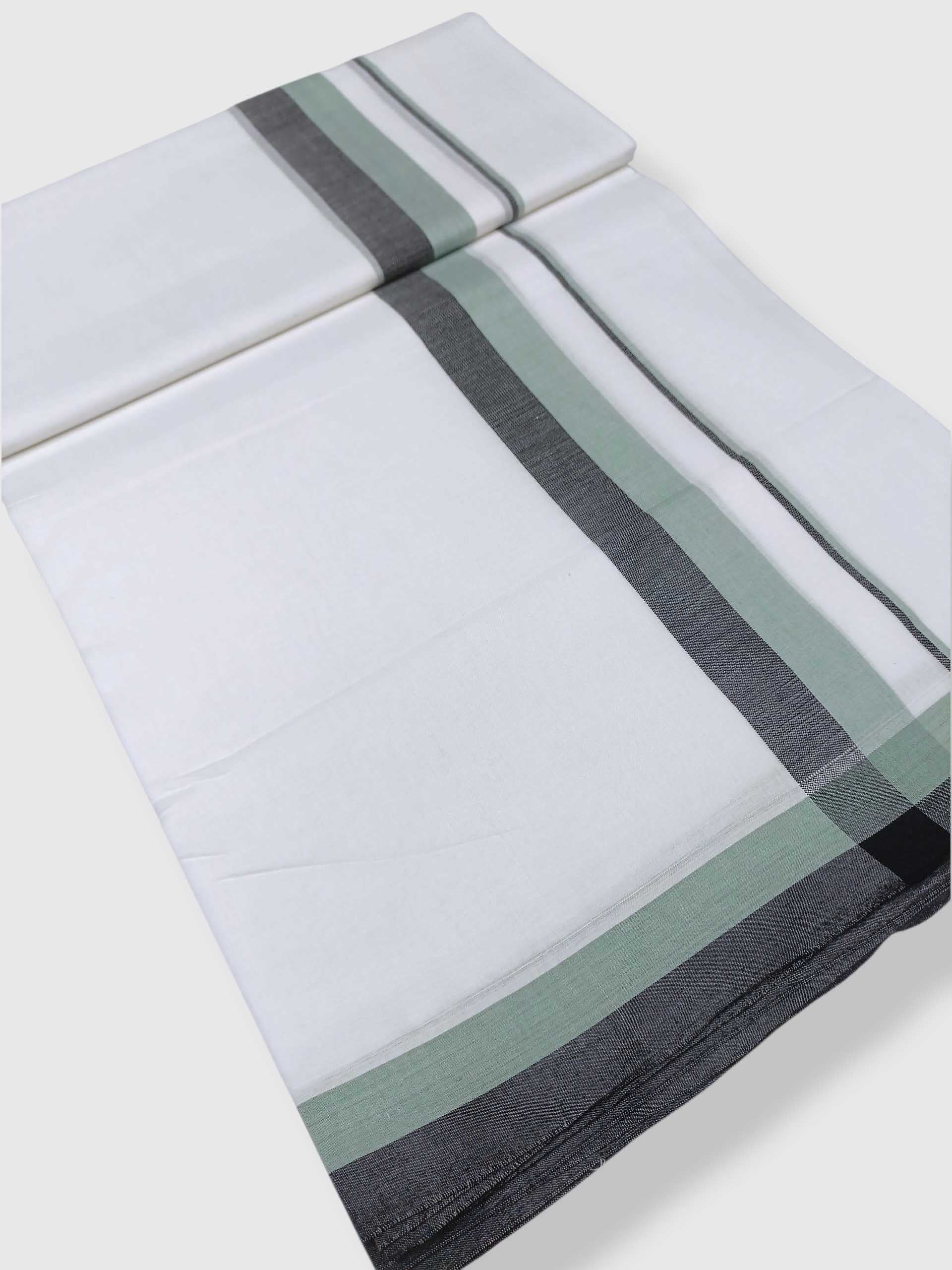 Pure White Cotton Men's Double Dhoti