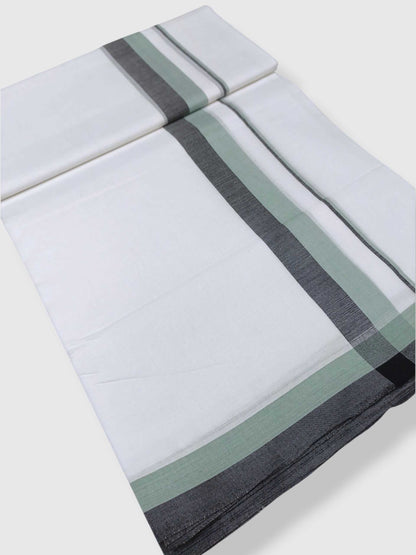 Pure White Cotton Men's Double Dhoti