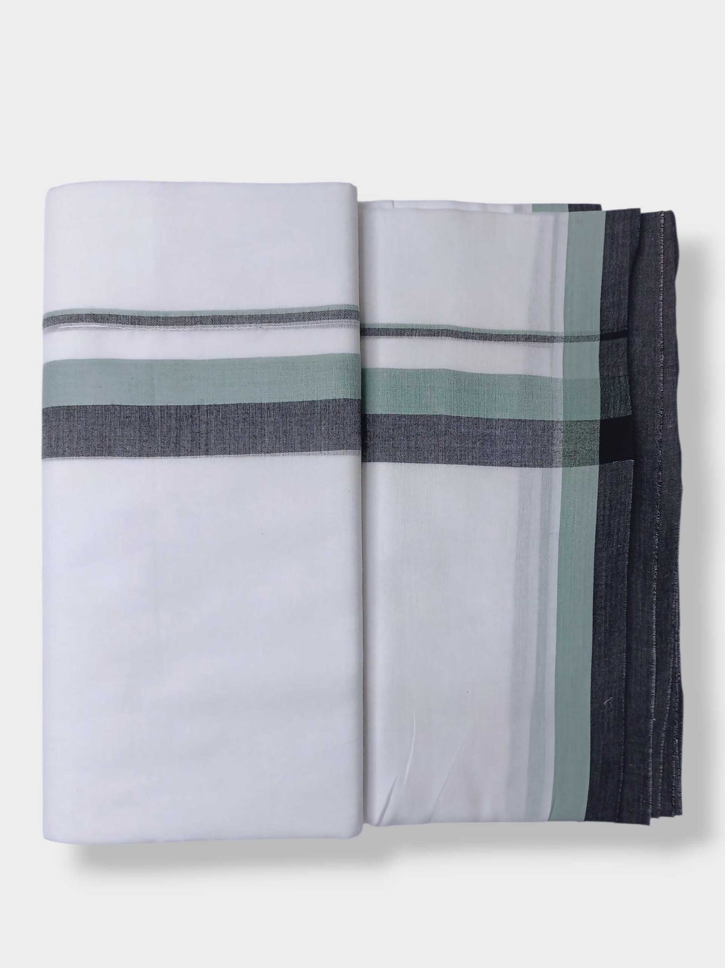 Pure White Cotton Men's Double Dhoti