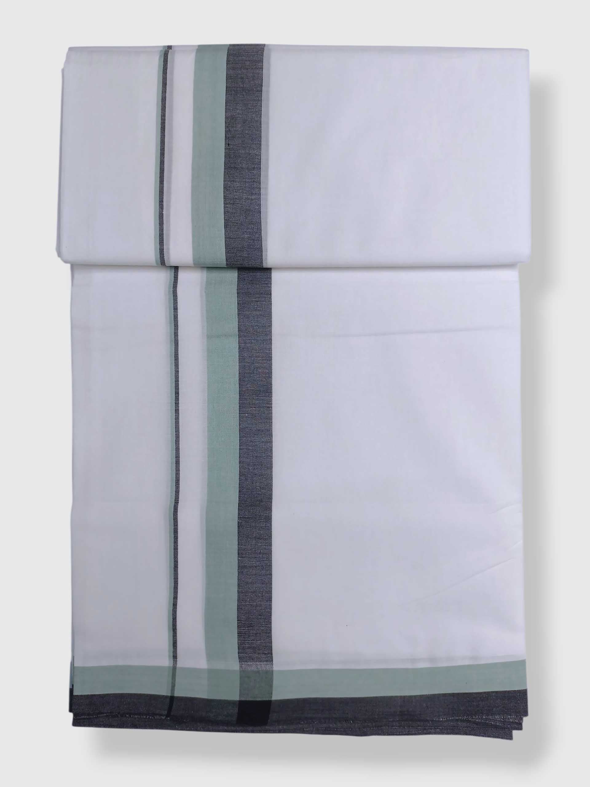 Pure White Cotton Men's Double Dhoti