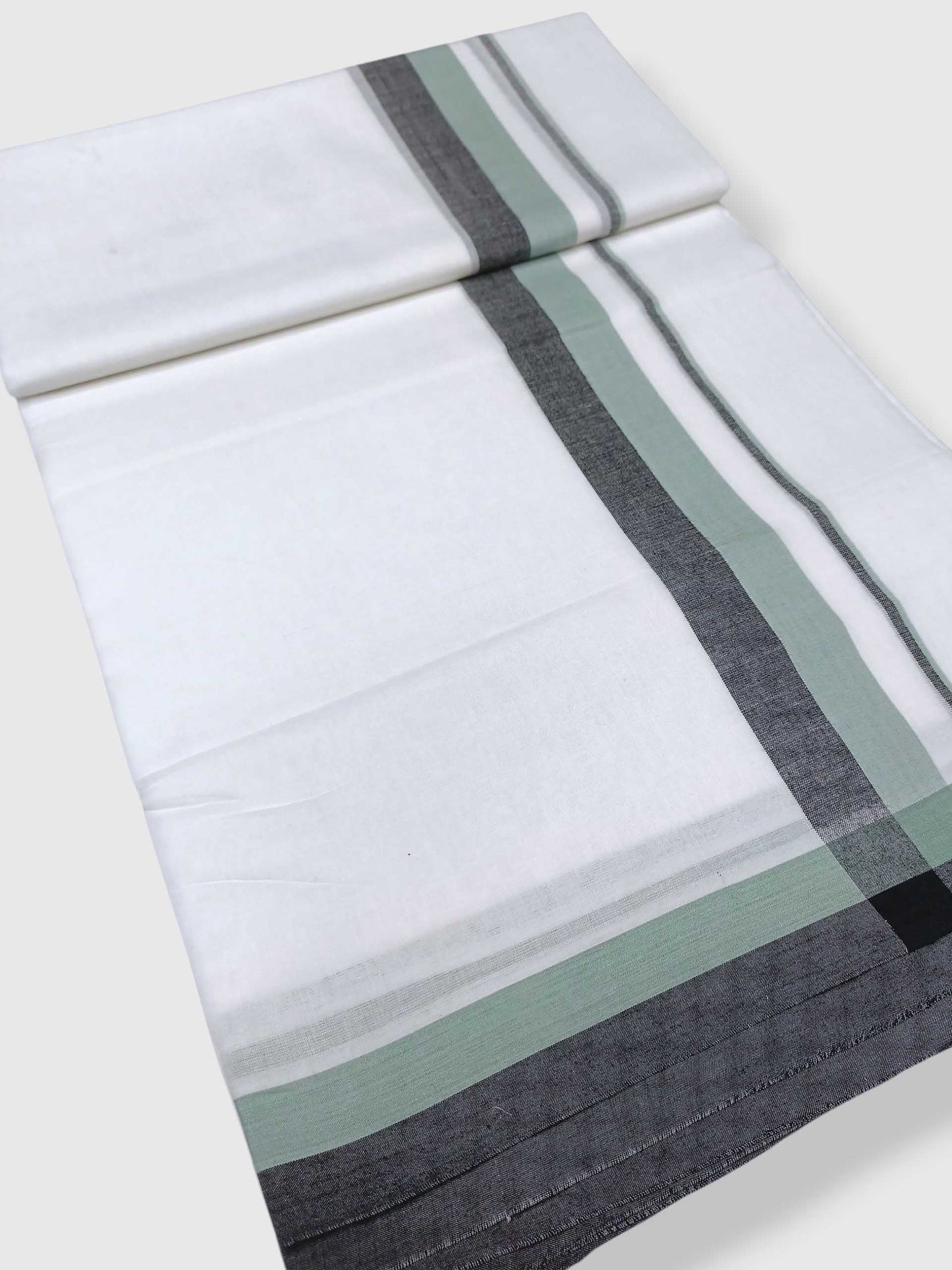 Pure White Cotton Men's Double Dhoti