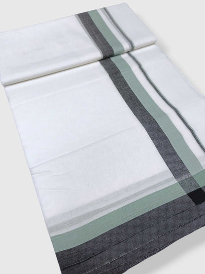 Pure White Cotton Men's Double Dhoti