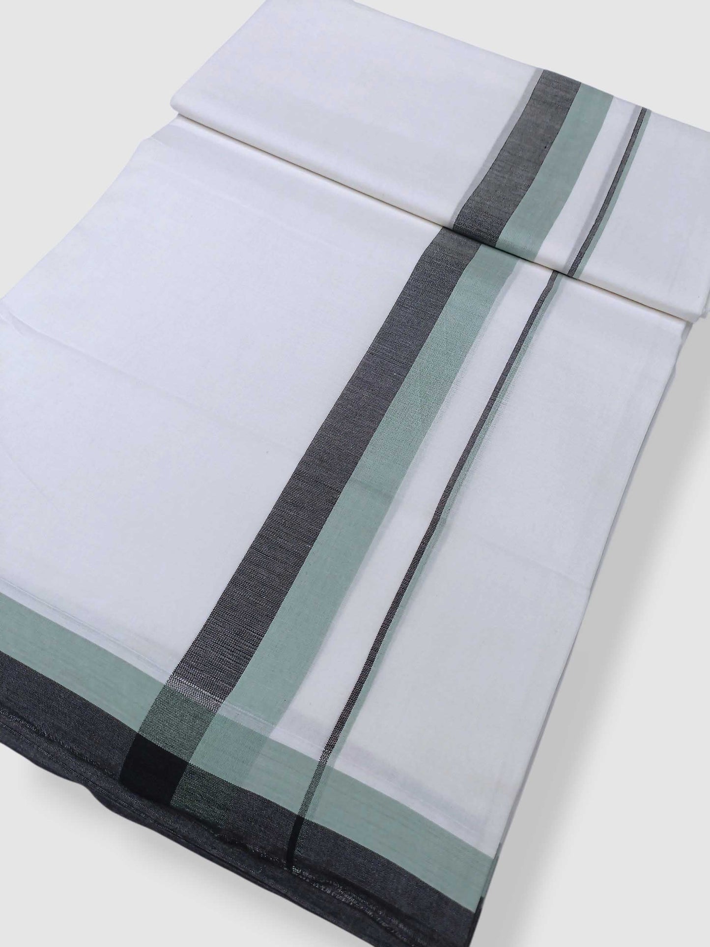 Pure White Cotton Men's Double Dhoti