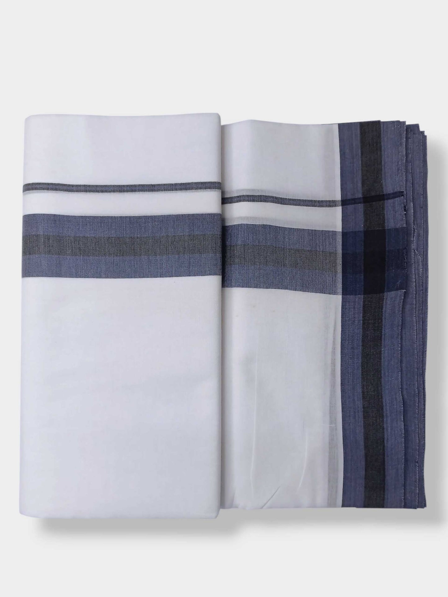 Pure White Cotton Men's Double Dhoti