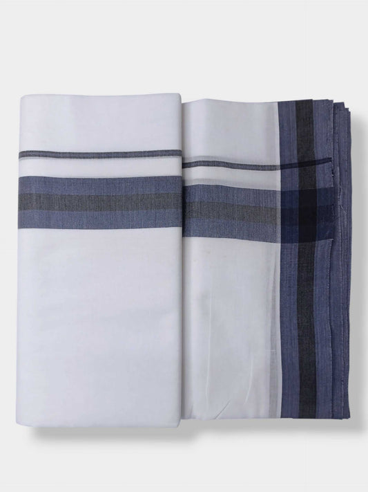 Pure White Cotton Men's Double Dhoti