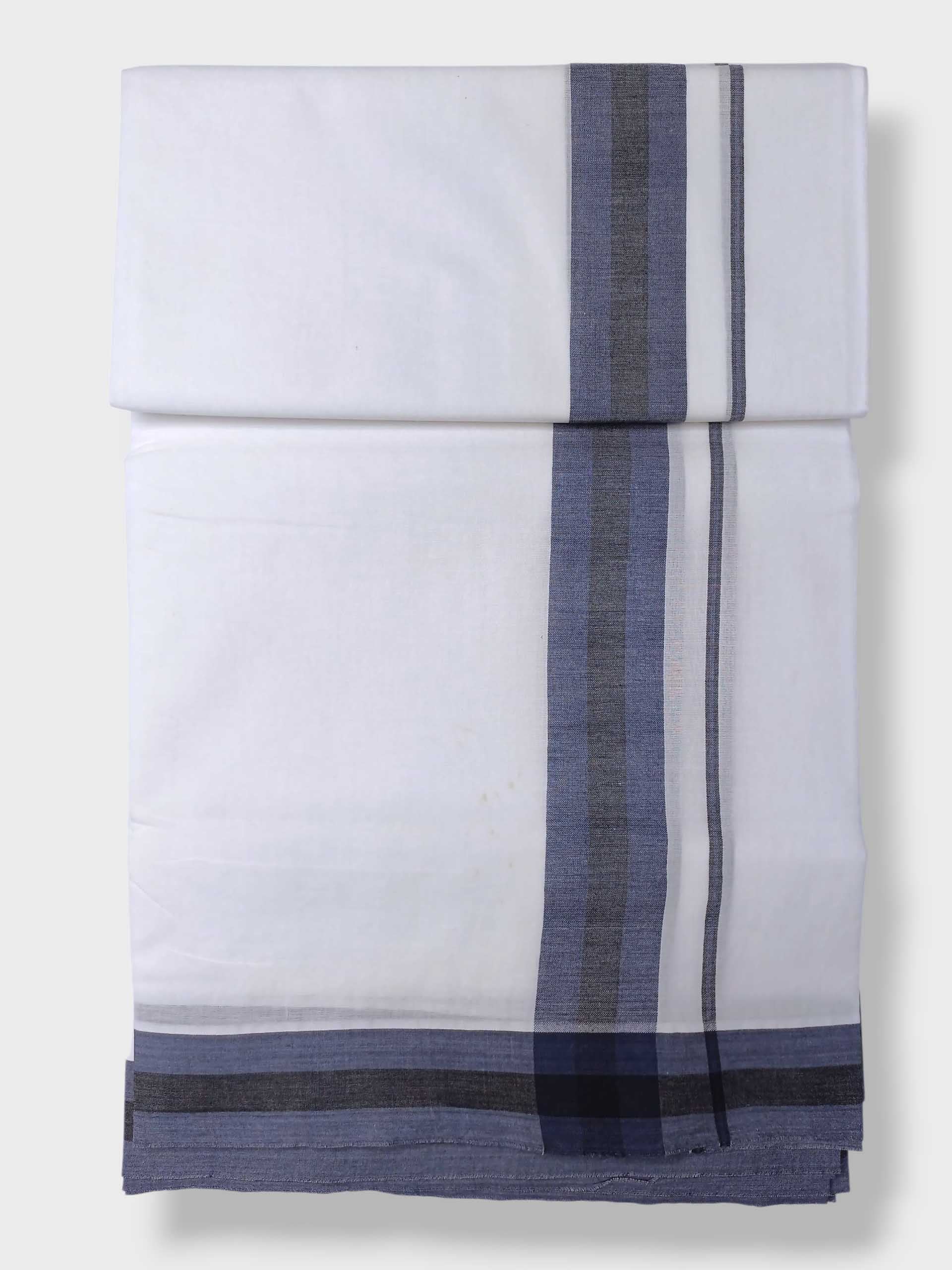 Pure White Cotton Men's Double Dhoti