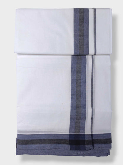 Pure White Cotton Men's Double Dhoti