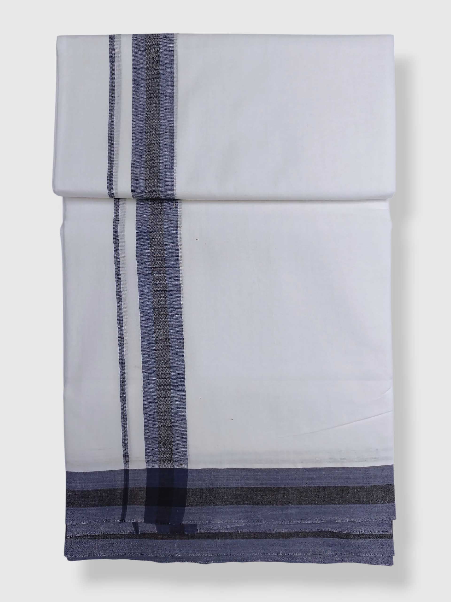 Pure White Cotton Men's Double Dhoti