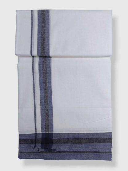 Pure White Cotton Men's Double Dhoti