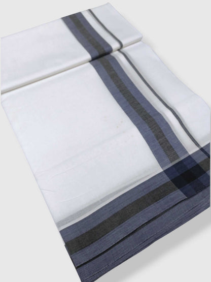 Pure White Cotton Men's Double Dhoti