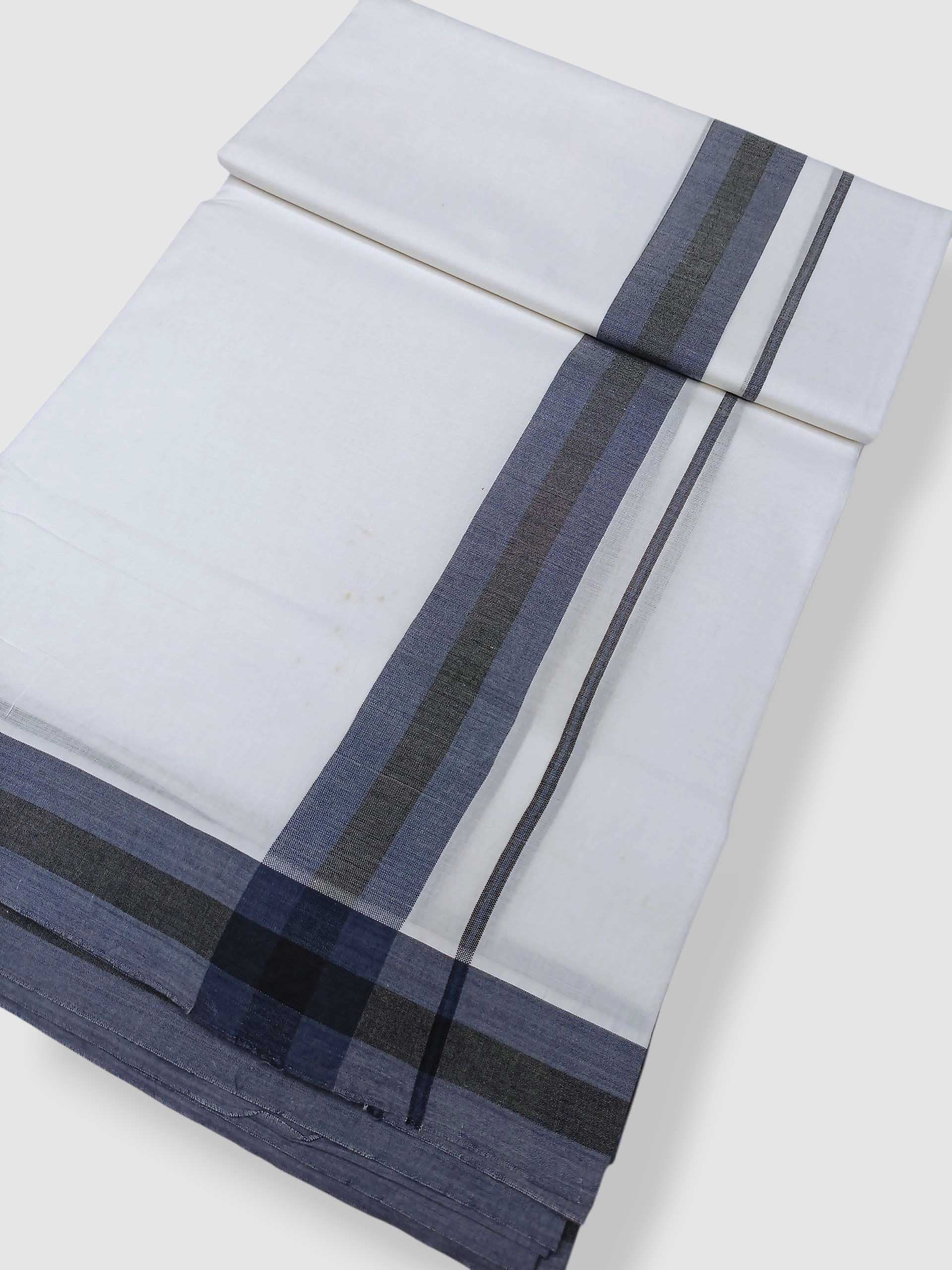 Pure White Cotton Men's Double Dhoti