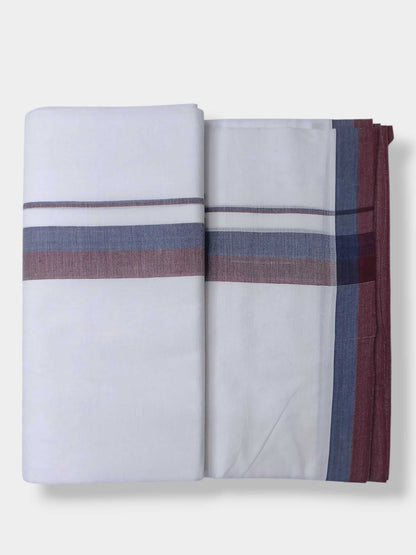 Pure White Cotton Men's Double Dhoti