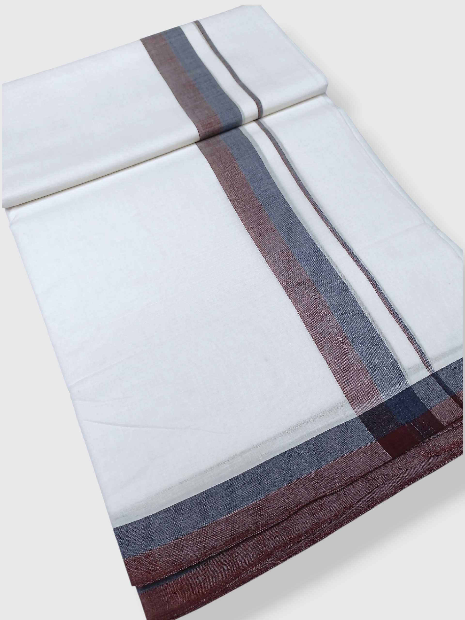 Pure White Cotton Men's Double Dhoti