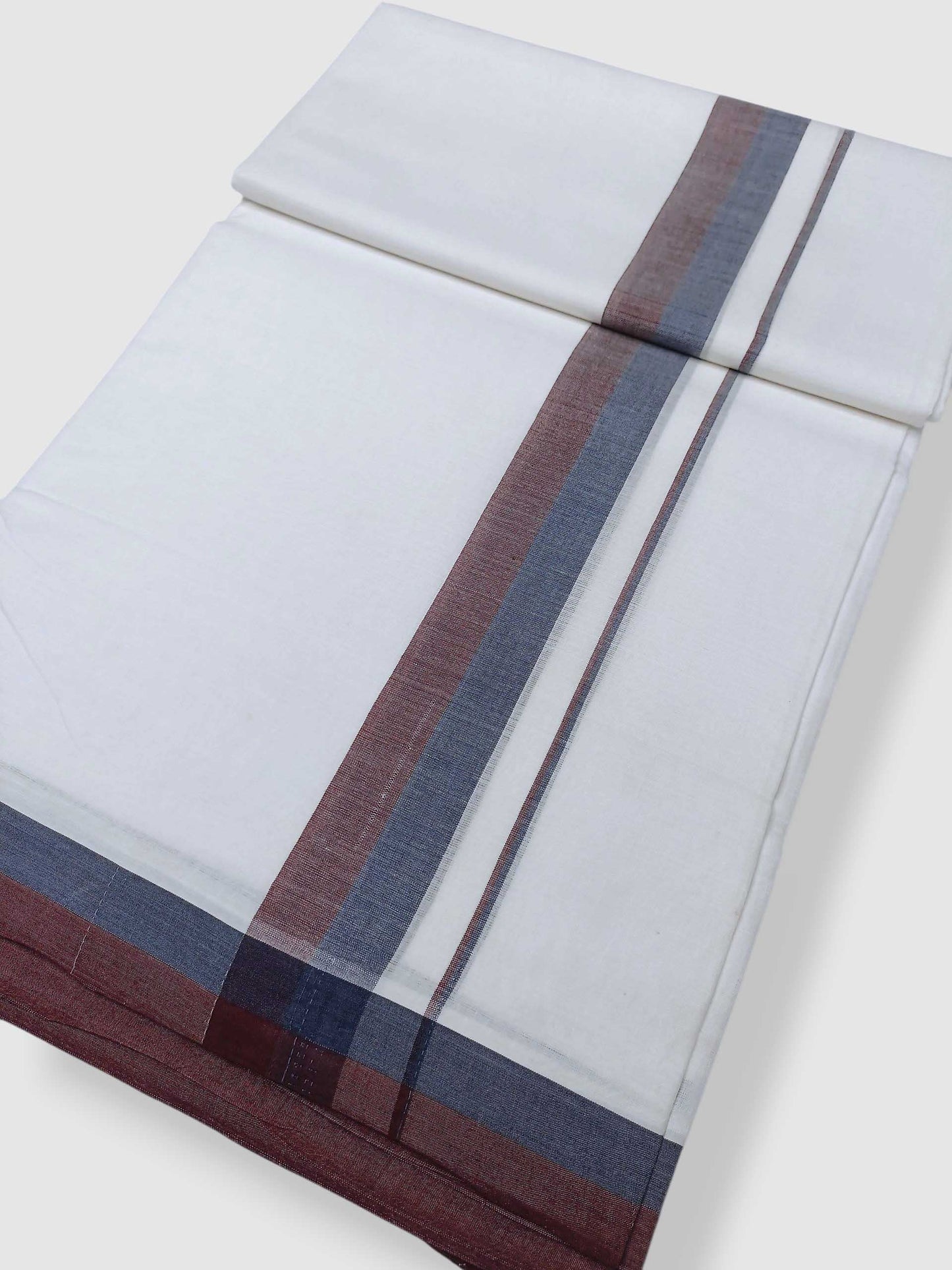 Pure White Cotton Men's Double Dhoti