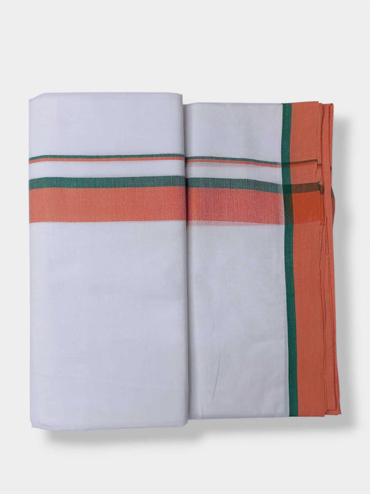 Pure White Cotton Men's Double Dhoti
