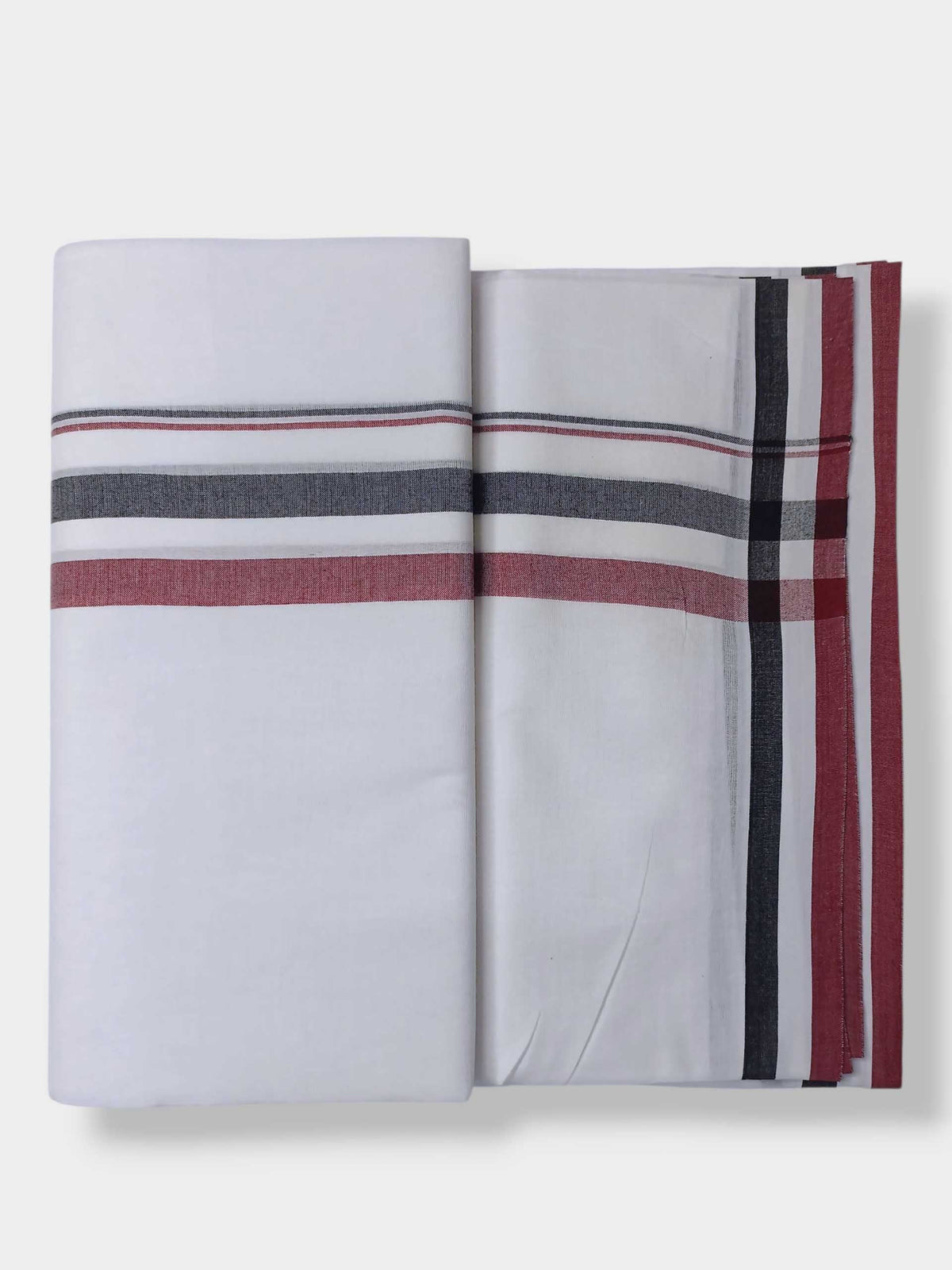 Pure White Cotton Men's Double Dhoti