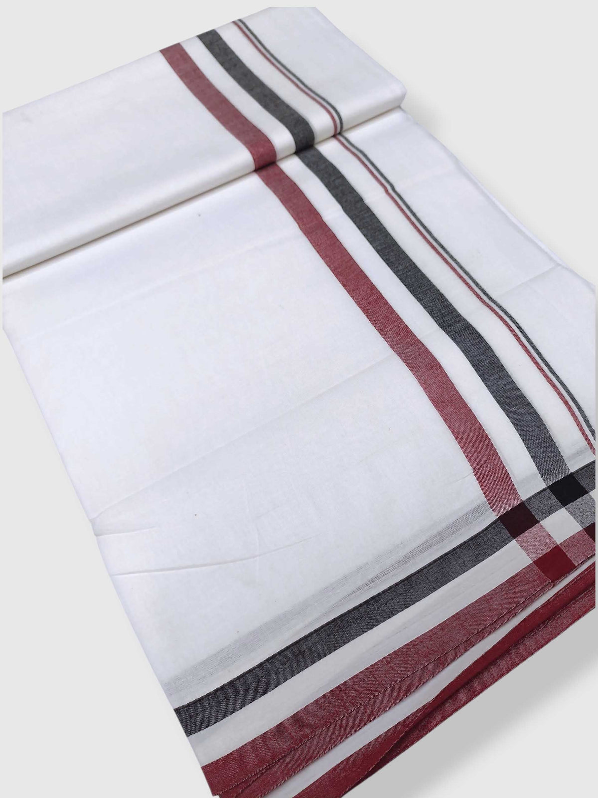 Pure White Cotton Men's Double Dhoti